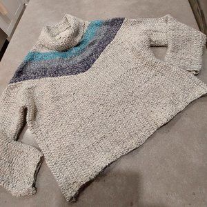 Vintage Havana Gray and Blue Cowl Neck Sweater